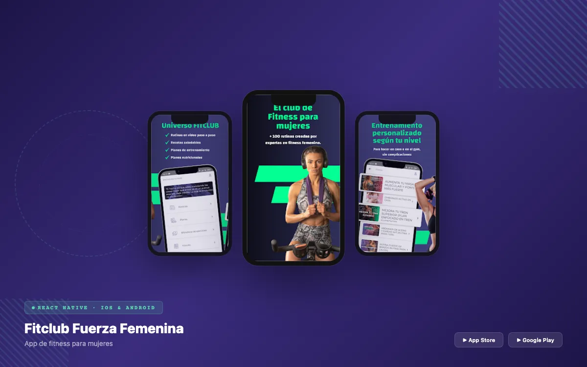 Design der Fitclub Fuerza Femenina App