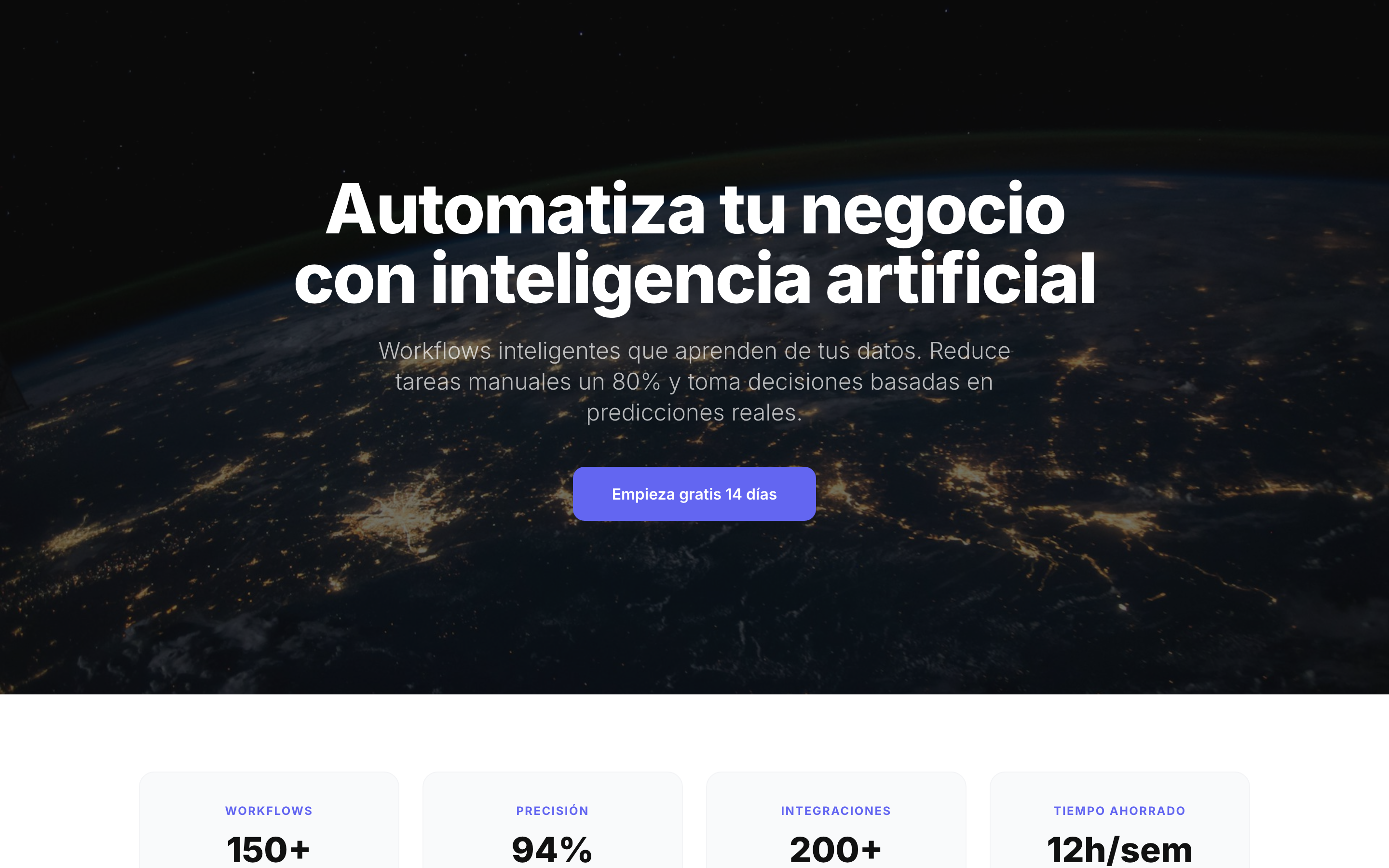Configuración del bloque Header con título, CTA y fondo de vídeo