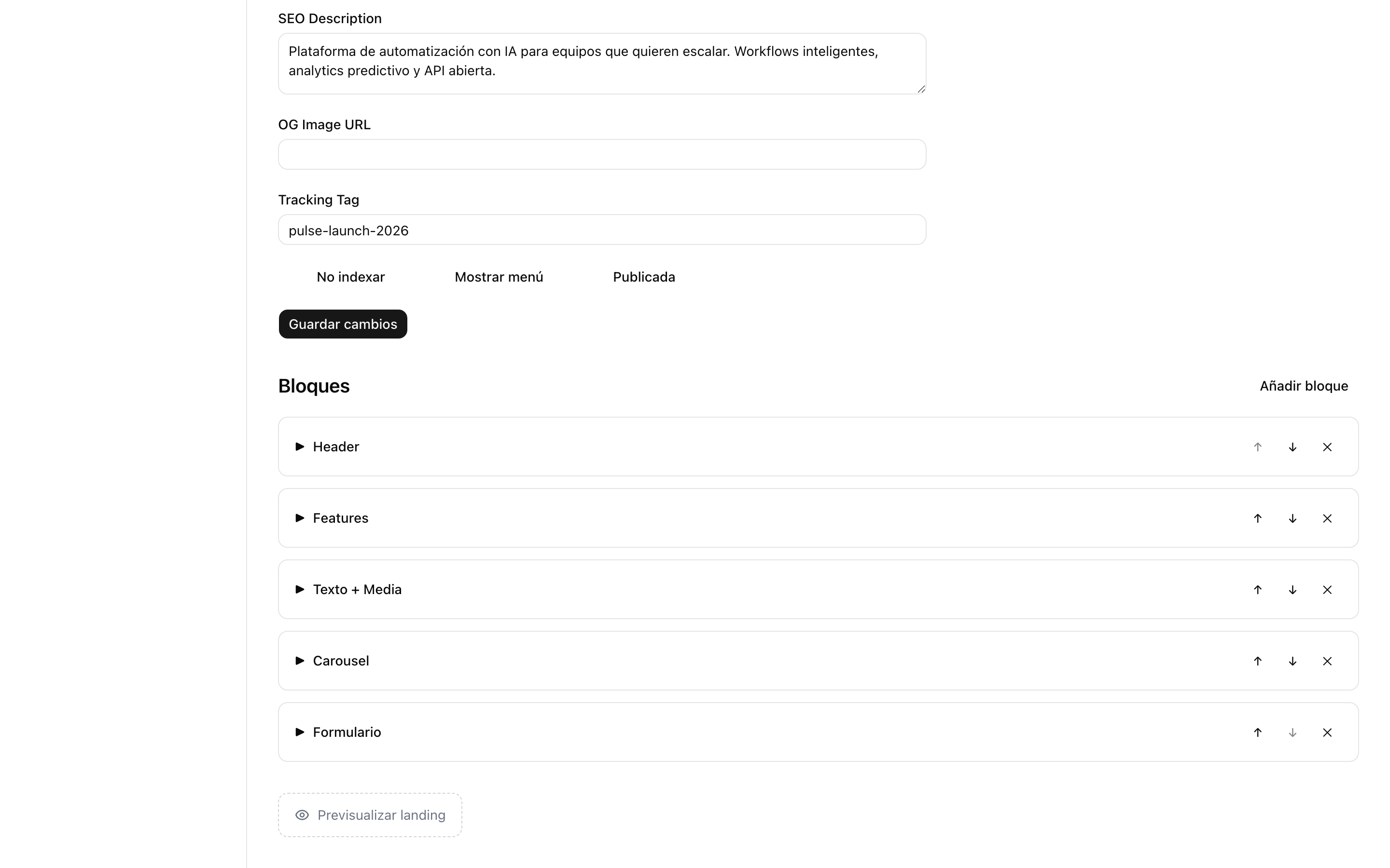 Constructor de formularios con campos personalizados, tipos y validaciones