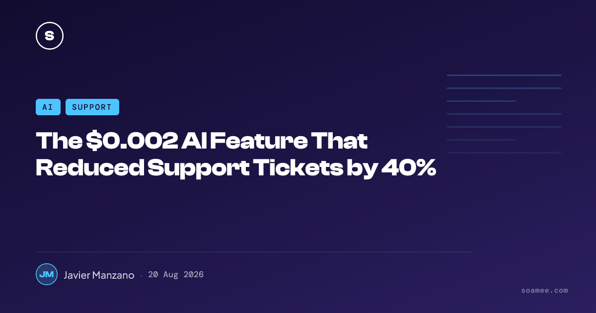 The $0.002 AI Feature That Reduced Support Tickets by 40%
